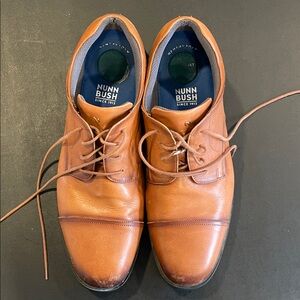 14 wide Nunn Bush Men's Brown Leather Oxford dress shoes
